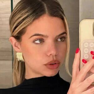 Golden Wave Sculptural 18K Stainless Steel Waterproof  Earrings